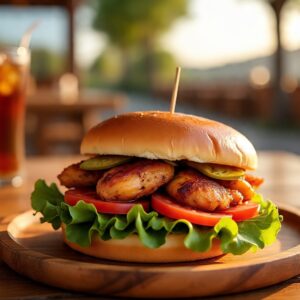 Chicken Patty Burger with Fries